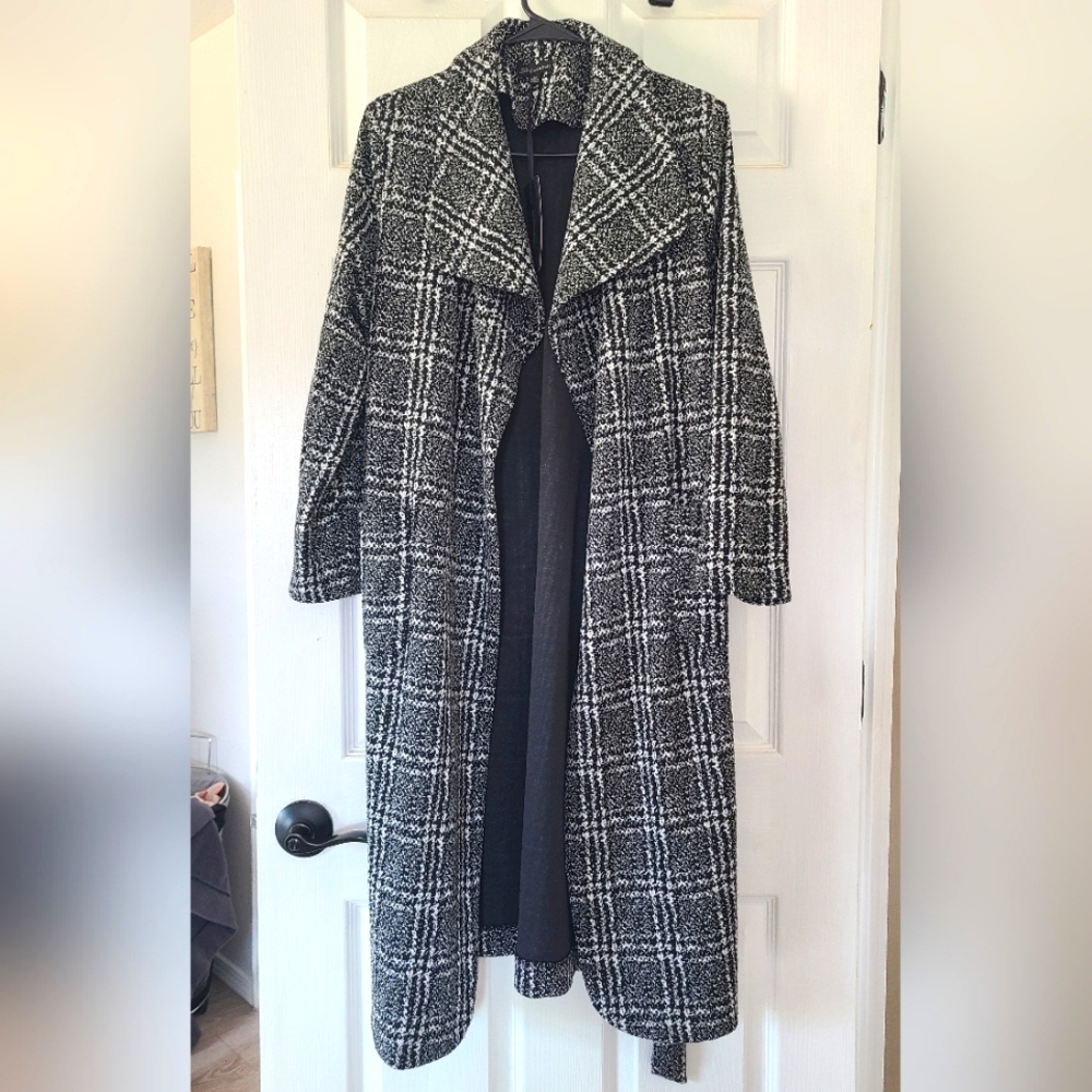 Elegant Black and White Women's Coat